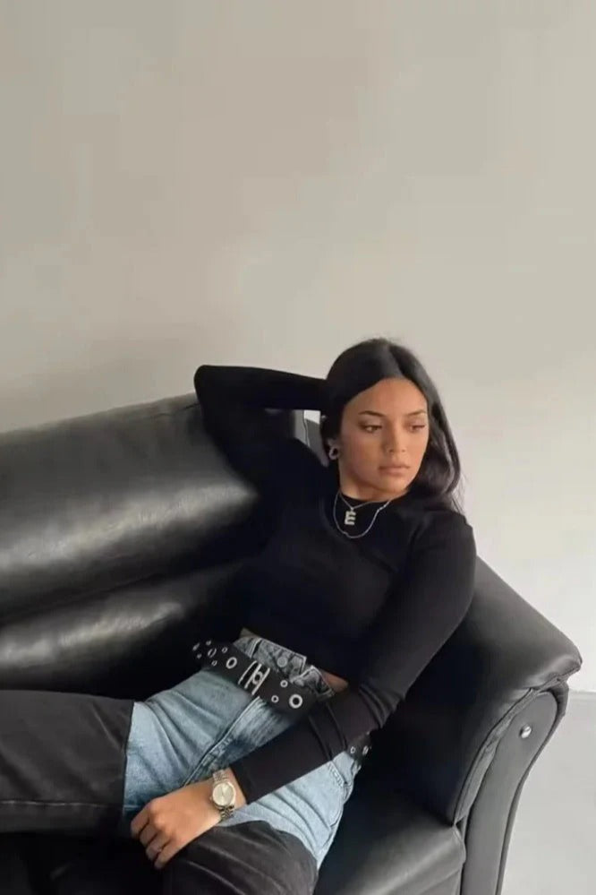 Washed Patchwork Slim Denim Jean