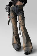 Low Waist Flare Cargo Jean