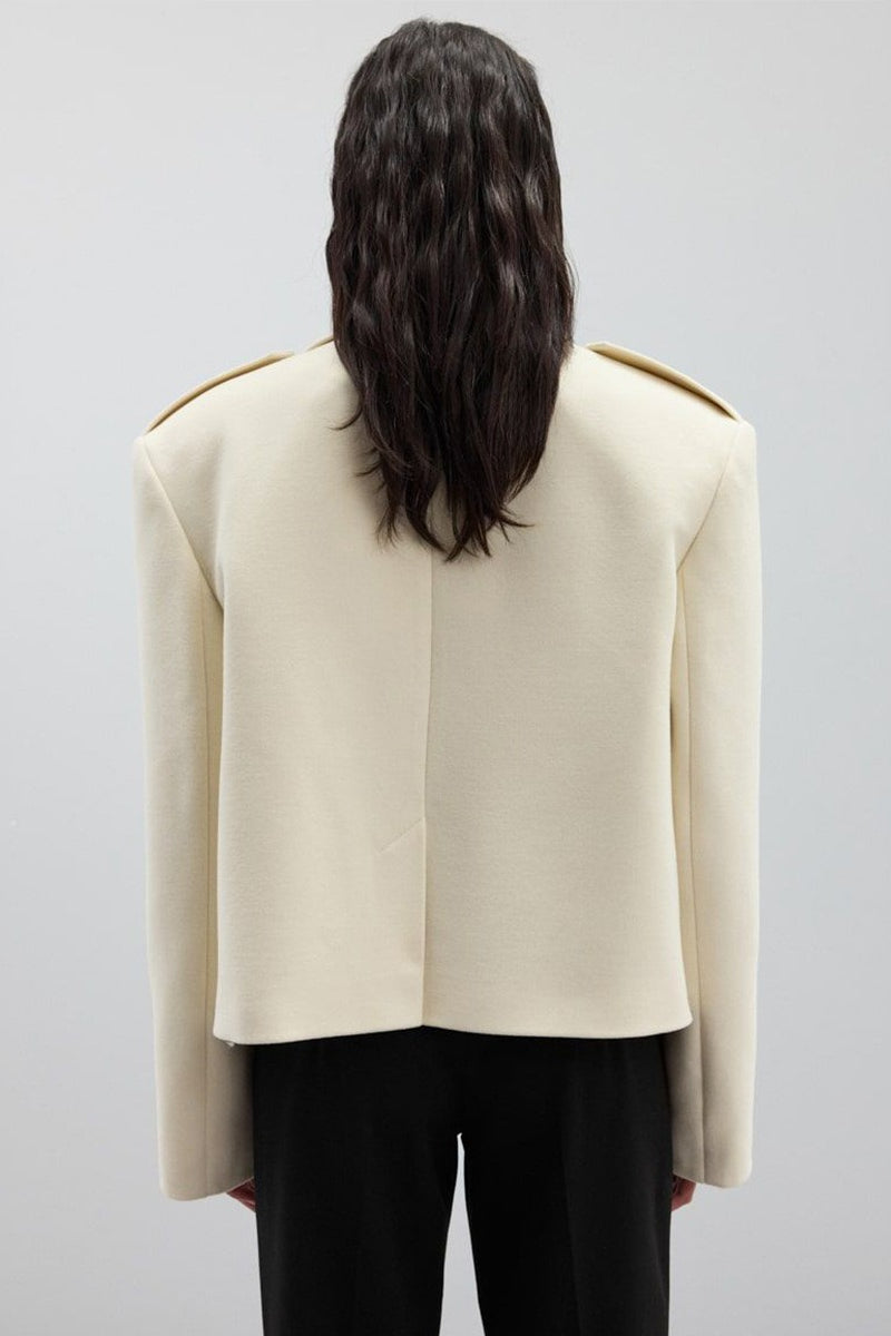 Notch Lapel Epaulet Wool Blend Loose Coat