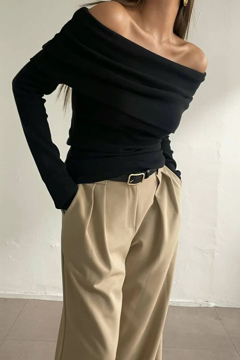 Off Shoulder Slim Fit Sweater
