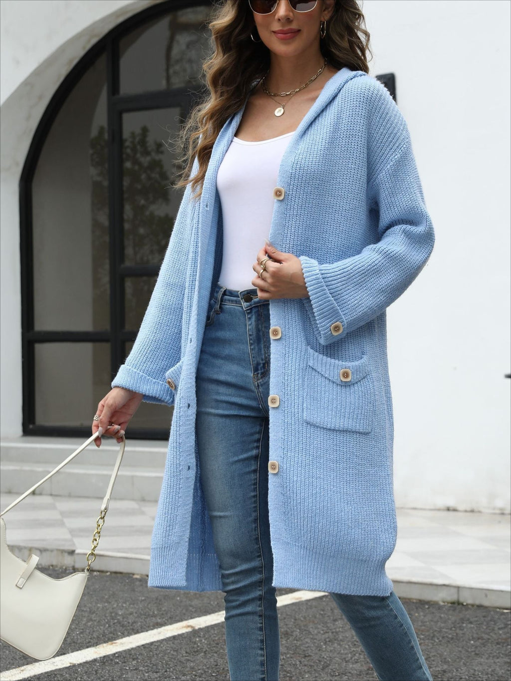 V-Neck Relaxed Knit Cardigan