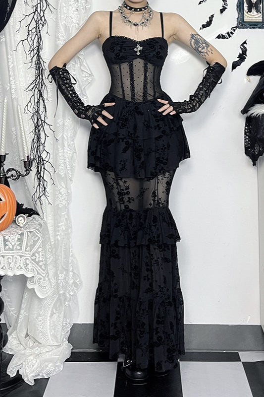 Halloween Mesh Gothic Dress