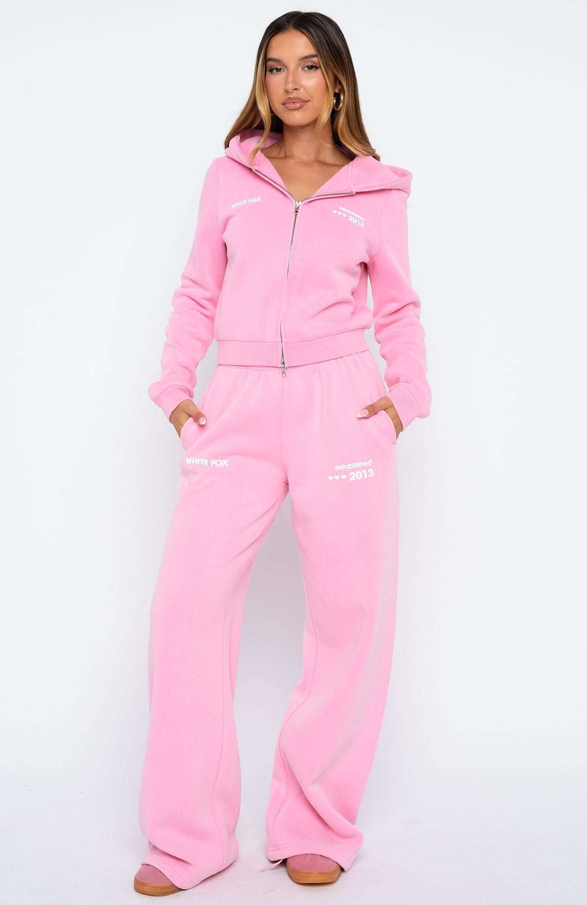 Down For Whatever Slim Pink Wash Hoodie