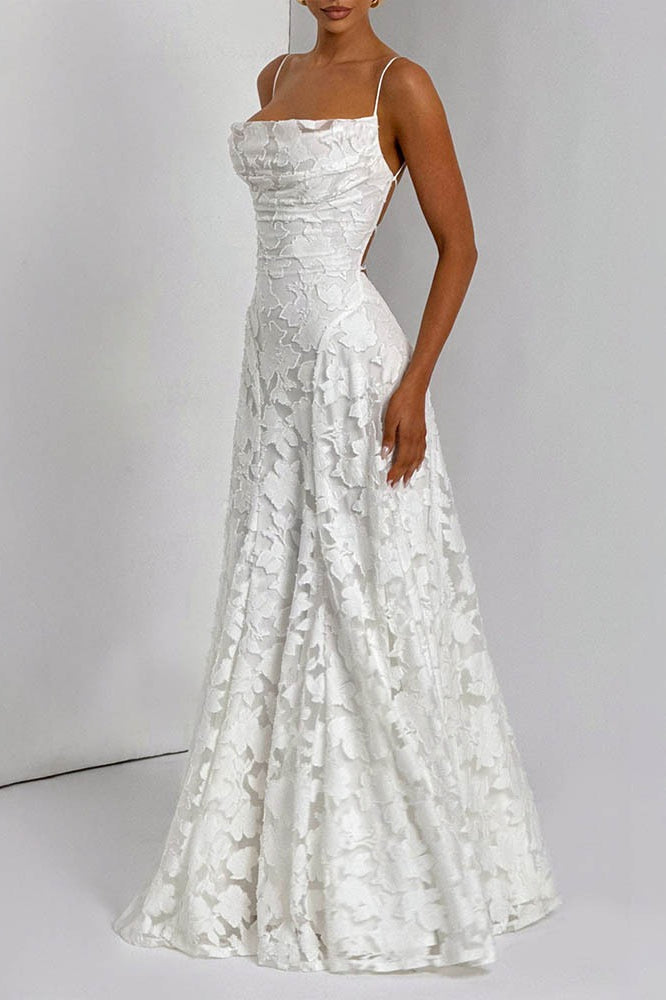 Chiffon Open Back Elegant Maxi Dress