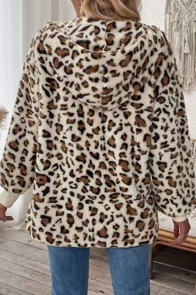 Printed Reversible Fleece Open Coat
