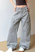 Grey Vintage Wide Leg Cargo Jean