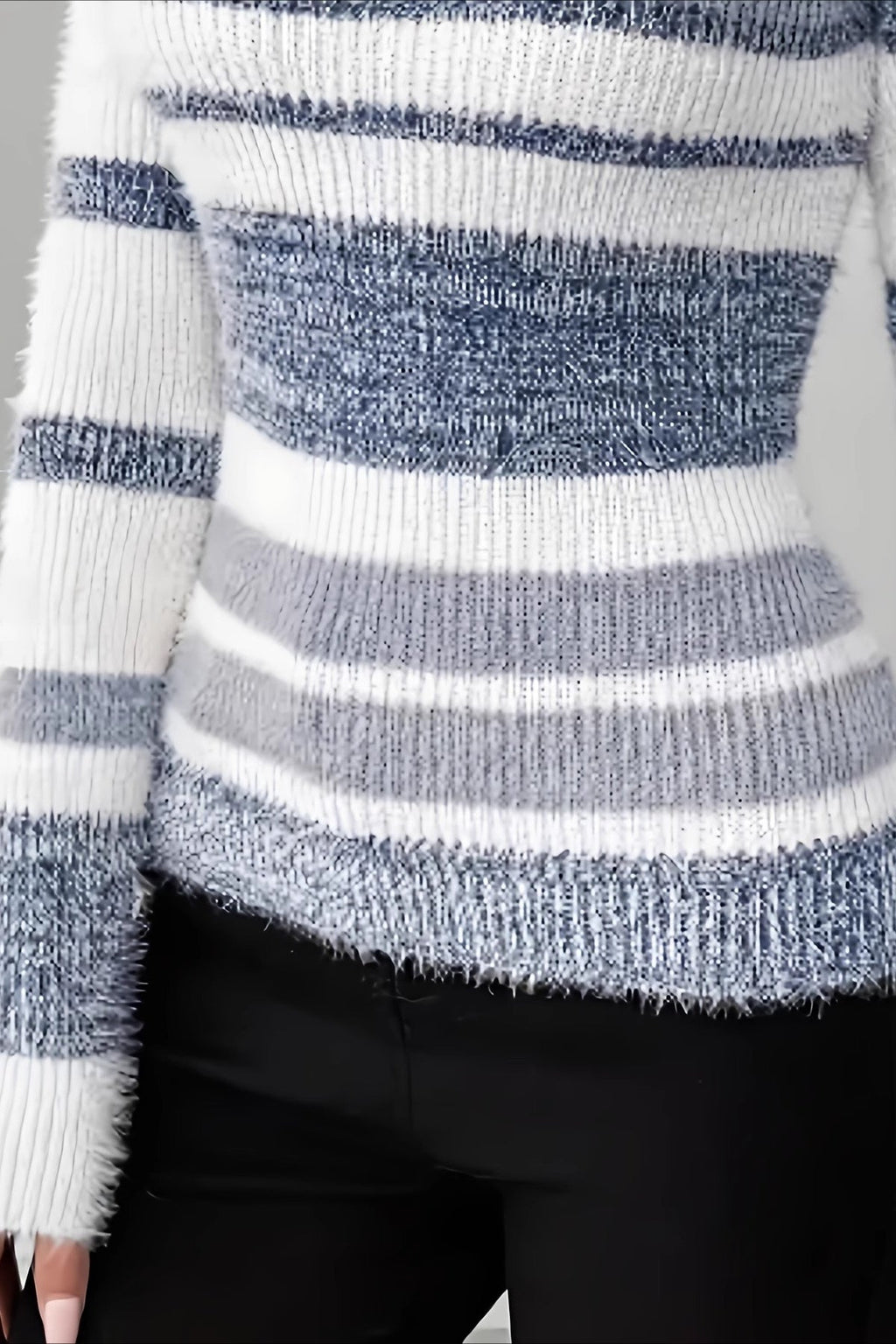 Simple Stripe Patchwork Sweater