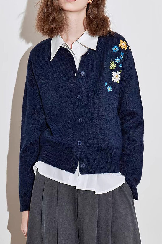 Floral Embroidery Knit Sweater