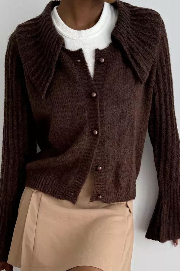 Chic Polo Bell Sleeve Sweater