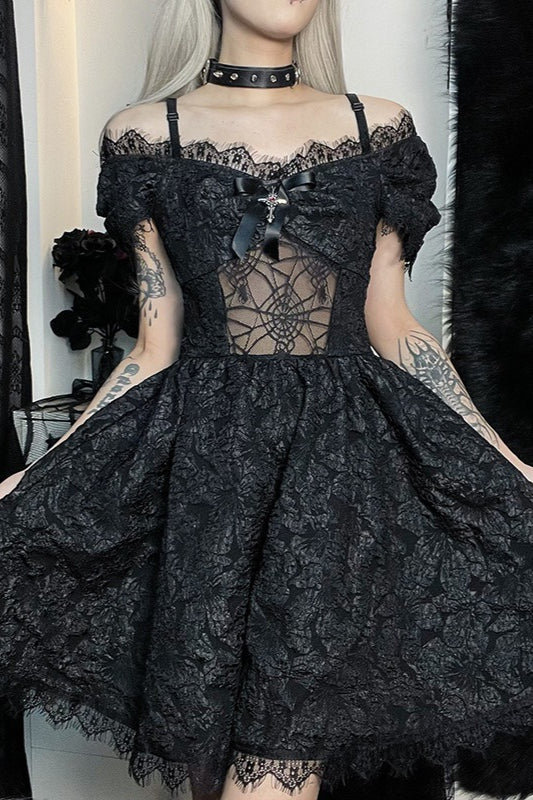 Puffy Sleeve Mini Gothic Dress