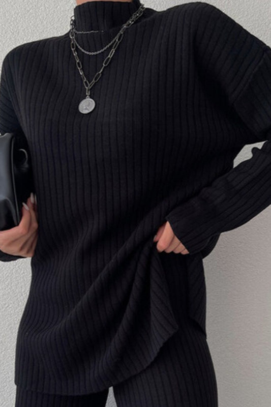 Elegant High Neck Knit Sweater