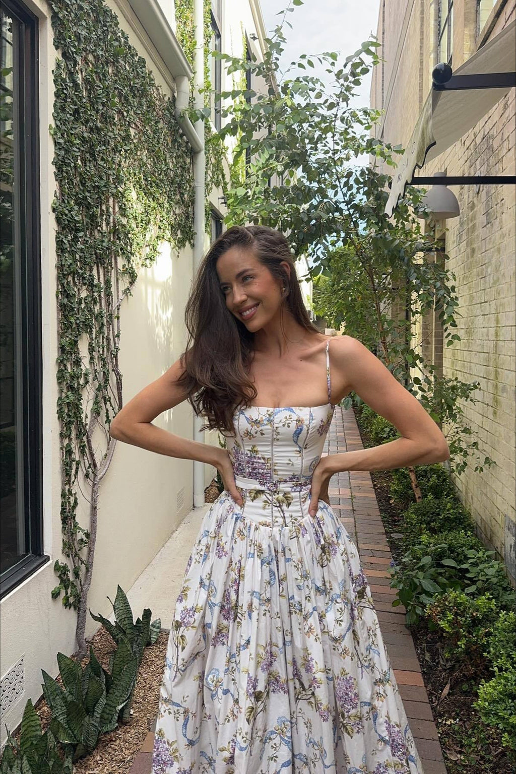 Alluring Cami Fitted Waist Floral Dress