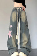 Streetwear Heart Patchwork Jean