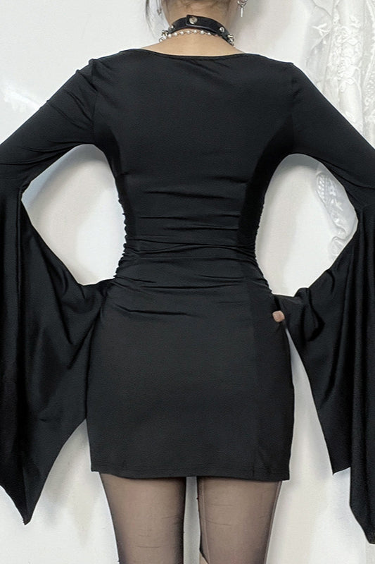Tailored Batwing Sleeve Gothic Dress
