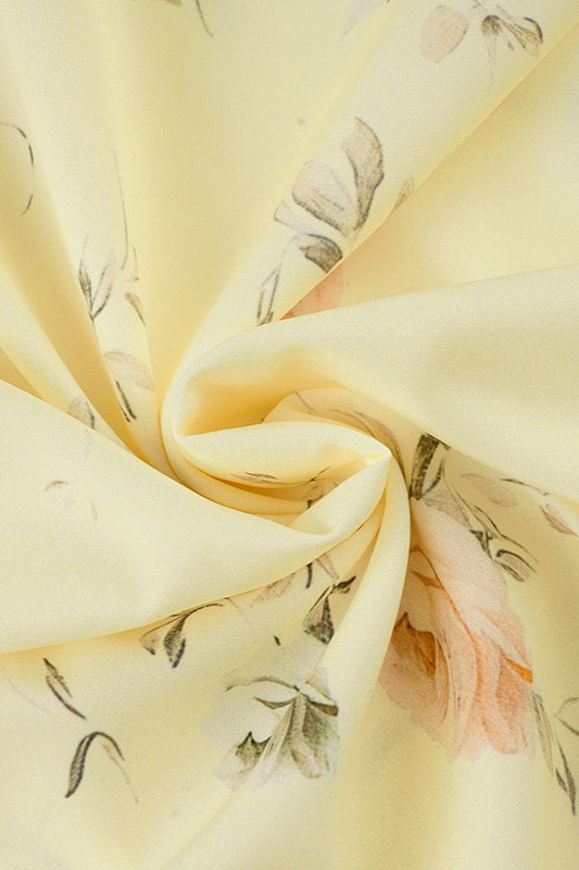 Sweet V Neck Flare Sleeve Wrap Maxi Floral Dress