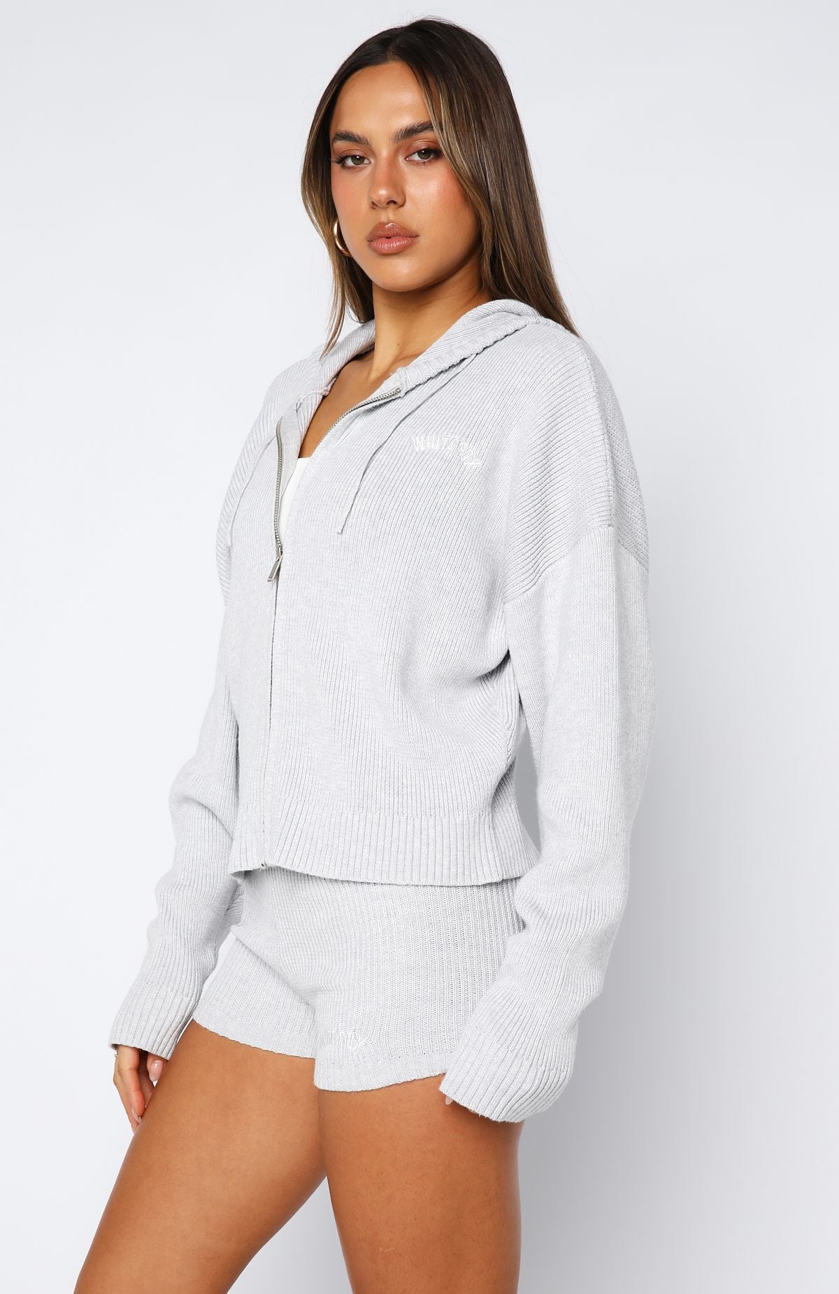 Floating By Knit Grey Marle Hoodie