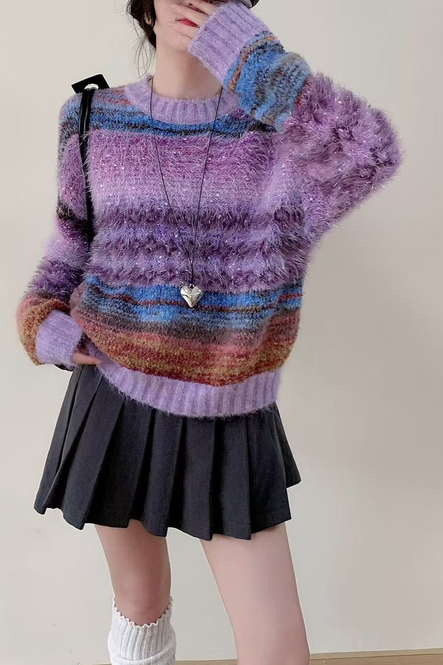 Gradient Long Sleeve Knit Sweater