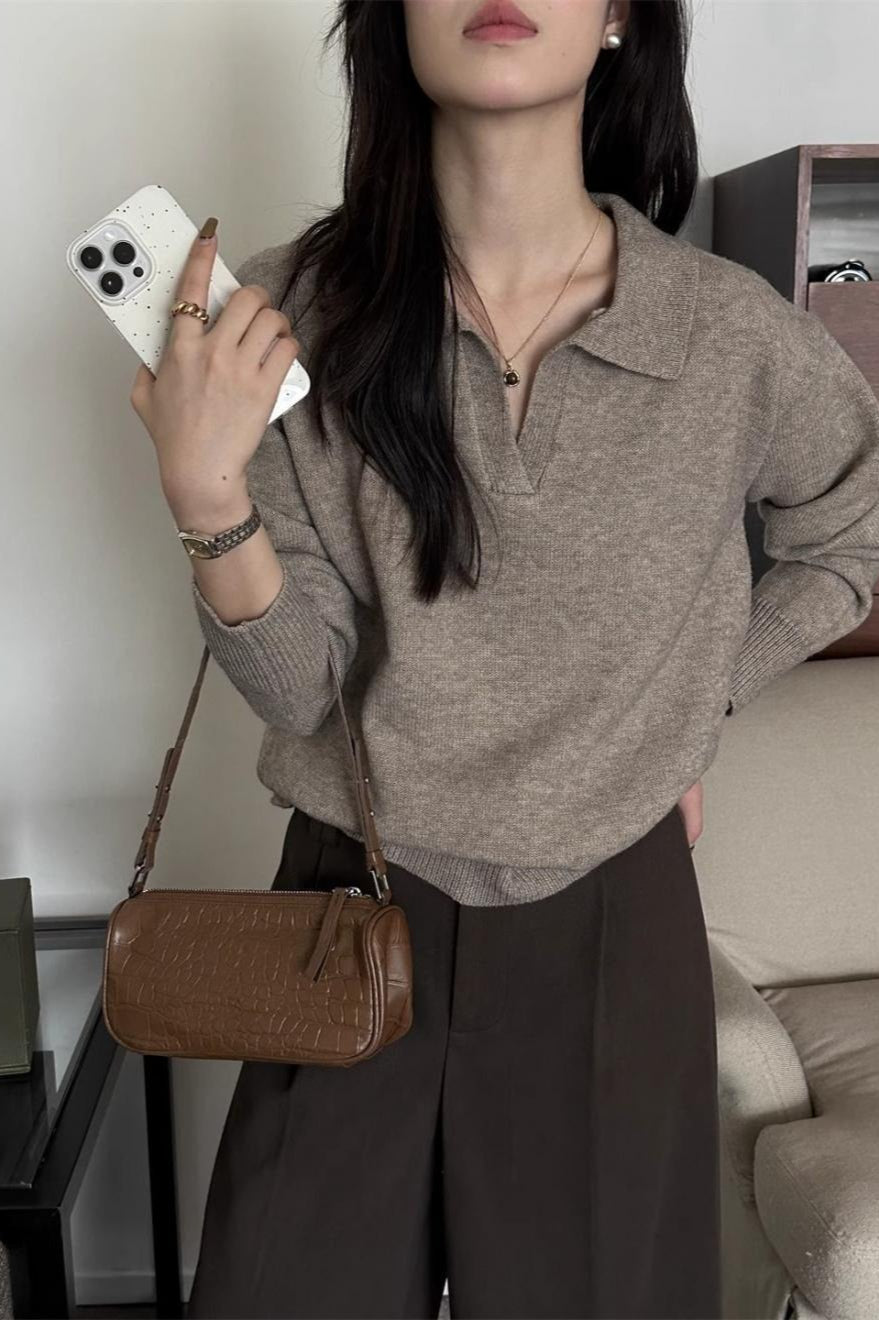 Relaxed Polo Style Sweater