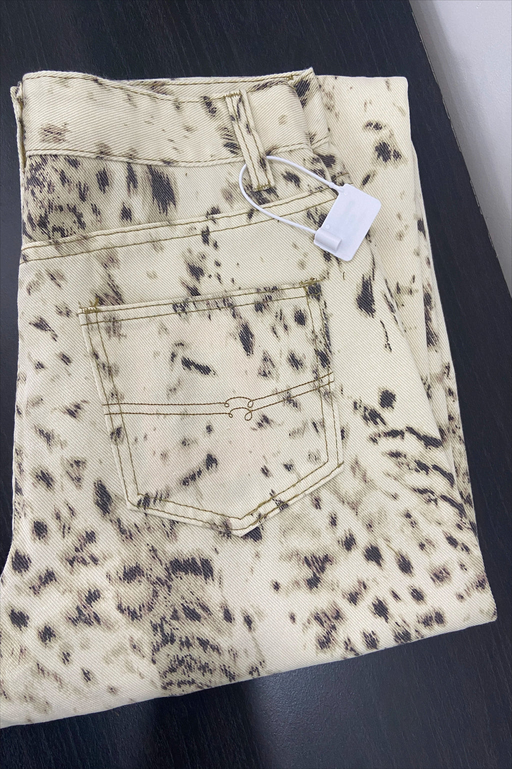 Retro Leopard Straight Baggy Jean