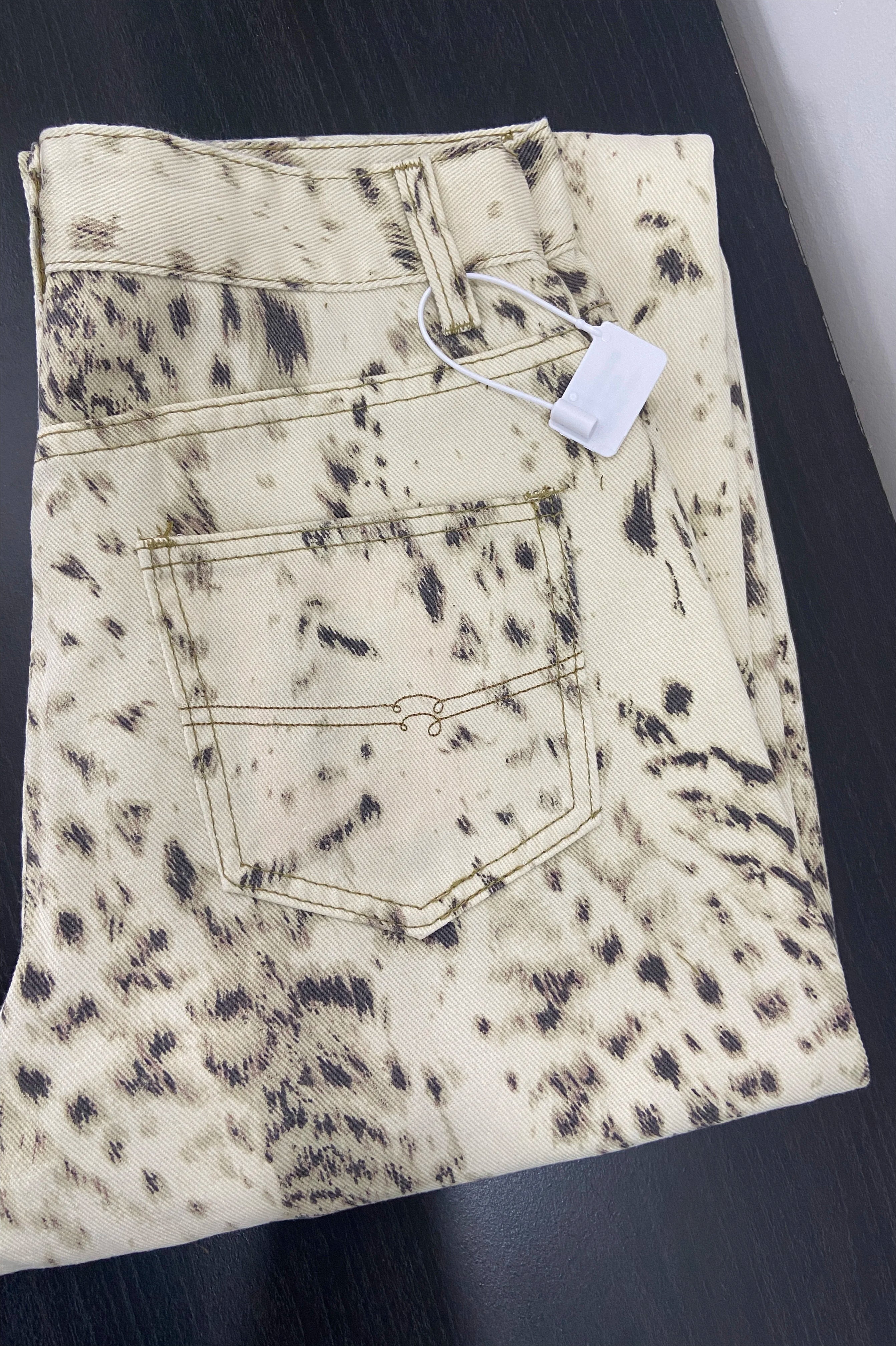 Retro Leopard Straight Baggy Jean