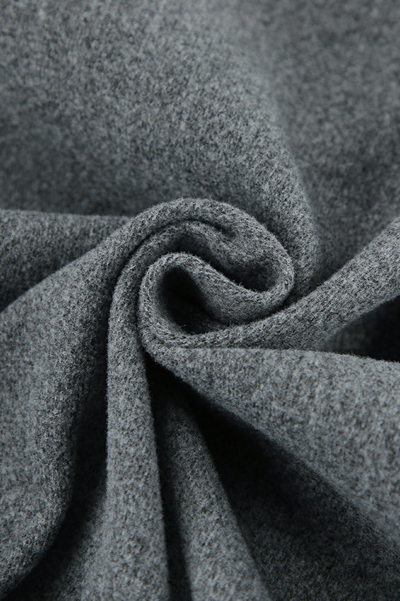 Trendy Grey Wool Mini Coat
