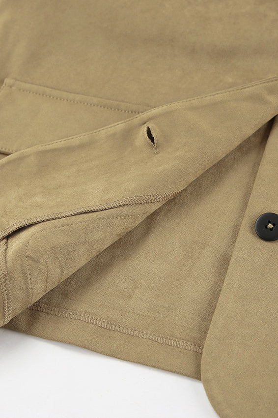 Lapel Faux Suede Mini Coat