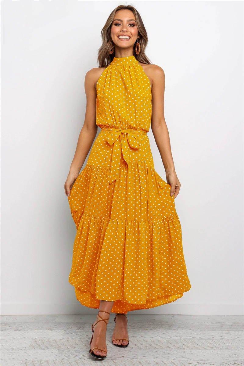 Boho Off Shoulder A-Line Sash Maxi Dress
