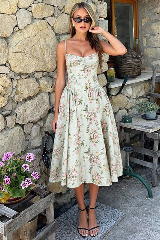 Cami Waist Slim Alluring Floral Dress