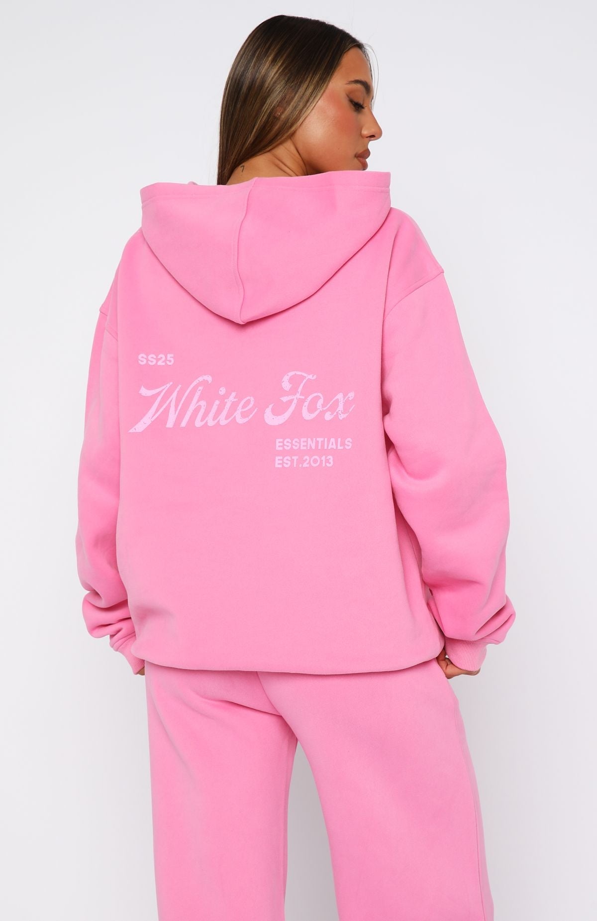 Good Life Back Graphic Oversized Pink Hoodie