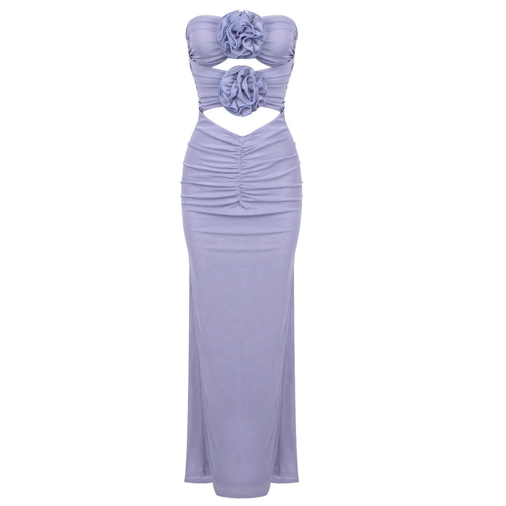 Floral Cutout Summer Maxi Dress
