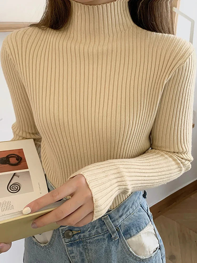 Warm Knit Long Sleeve Pullover Sweater