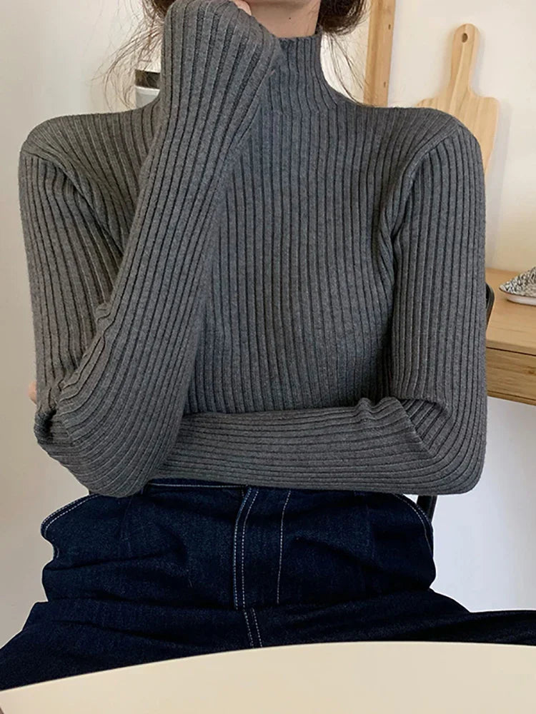 Warm Knit Long Sleeve Pullover Sweater