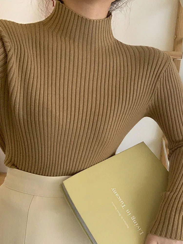 Warm Knit Long Sleeve Pullover Sweater