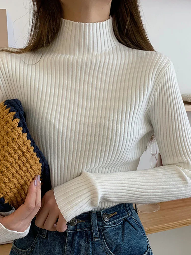 Warm Knit Long Sleeve Pullover Sweater