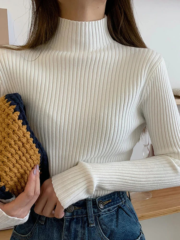 Warm Knit Long Sleeve Pullover Sweater