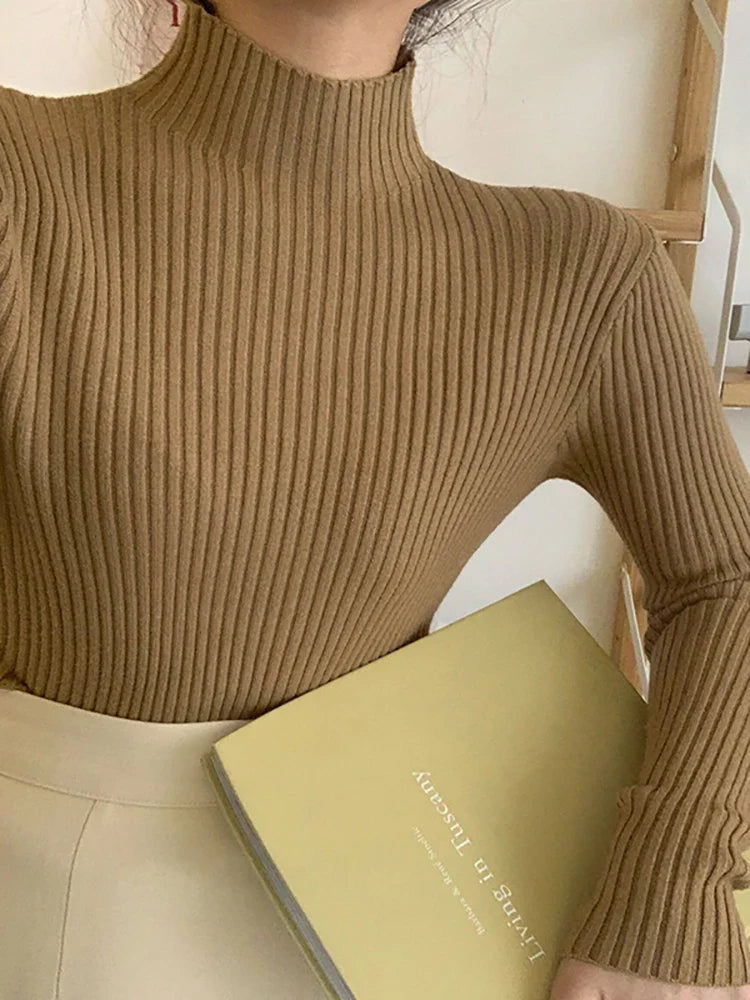 Warm Knit Long Sleeve Pullover Sweater