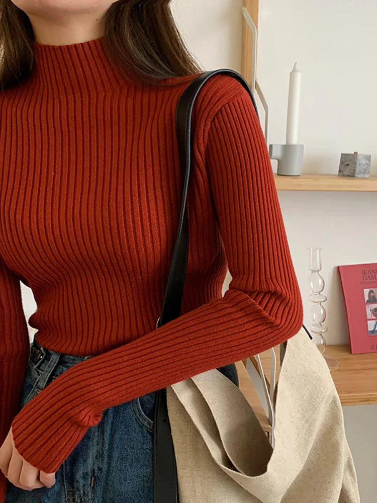 Warm Knit Long Sleeve Pullover Sweater