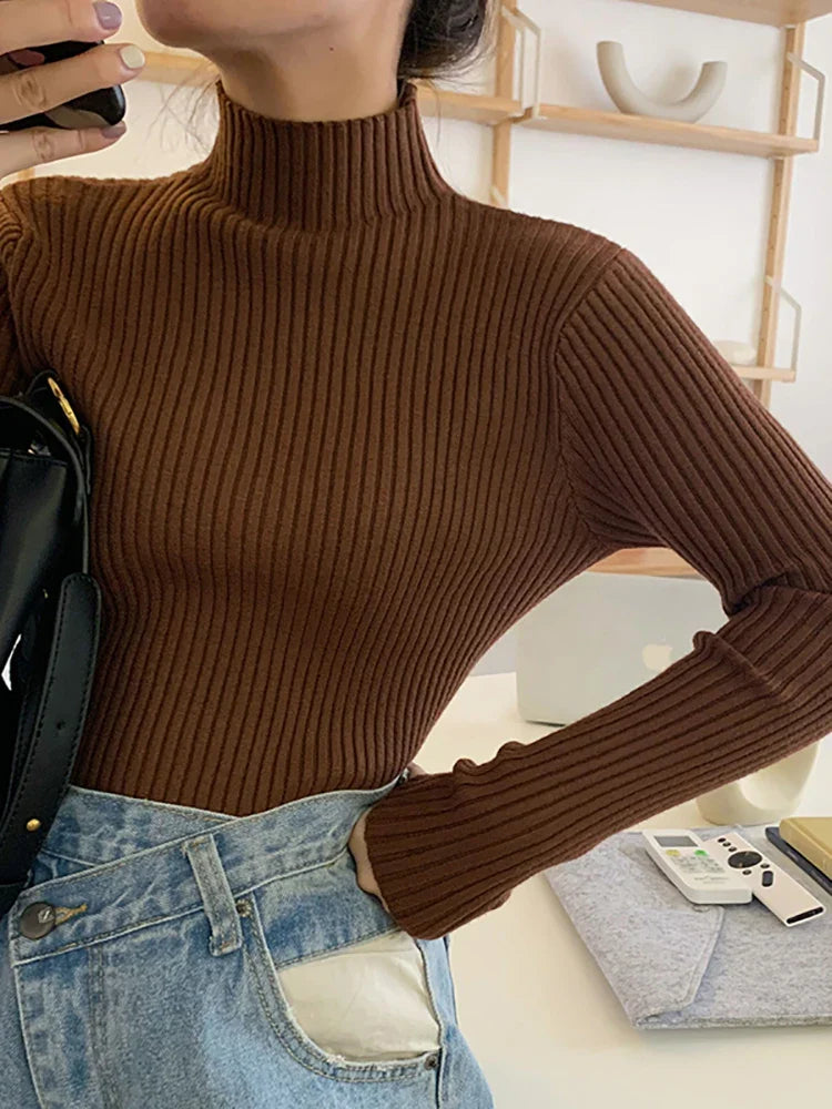 Warm Knit Long Sleeve Pullover Sweater