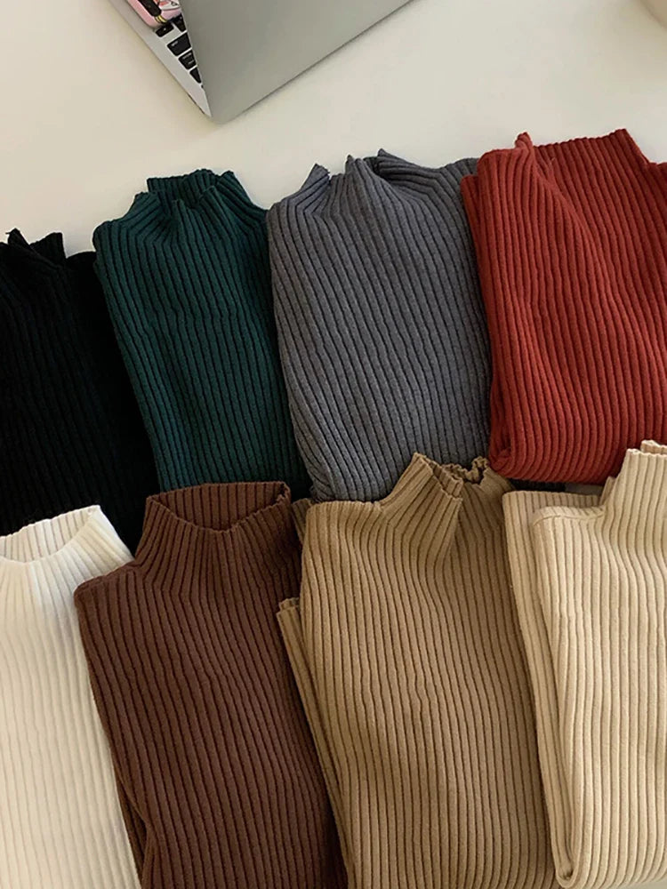 Warm Knit Long Sleeve Pullover Sweater