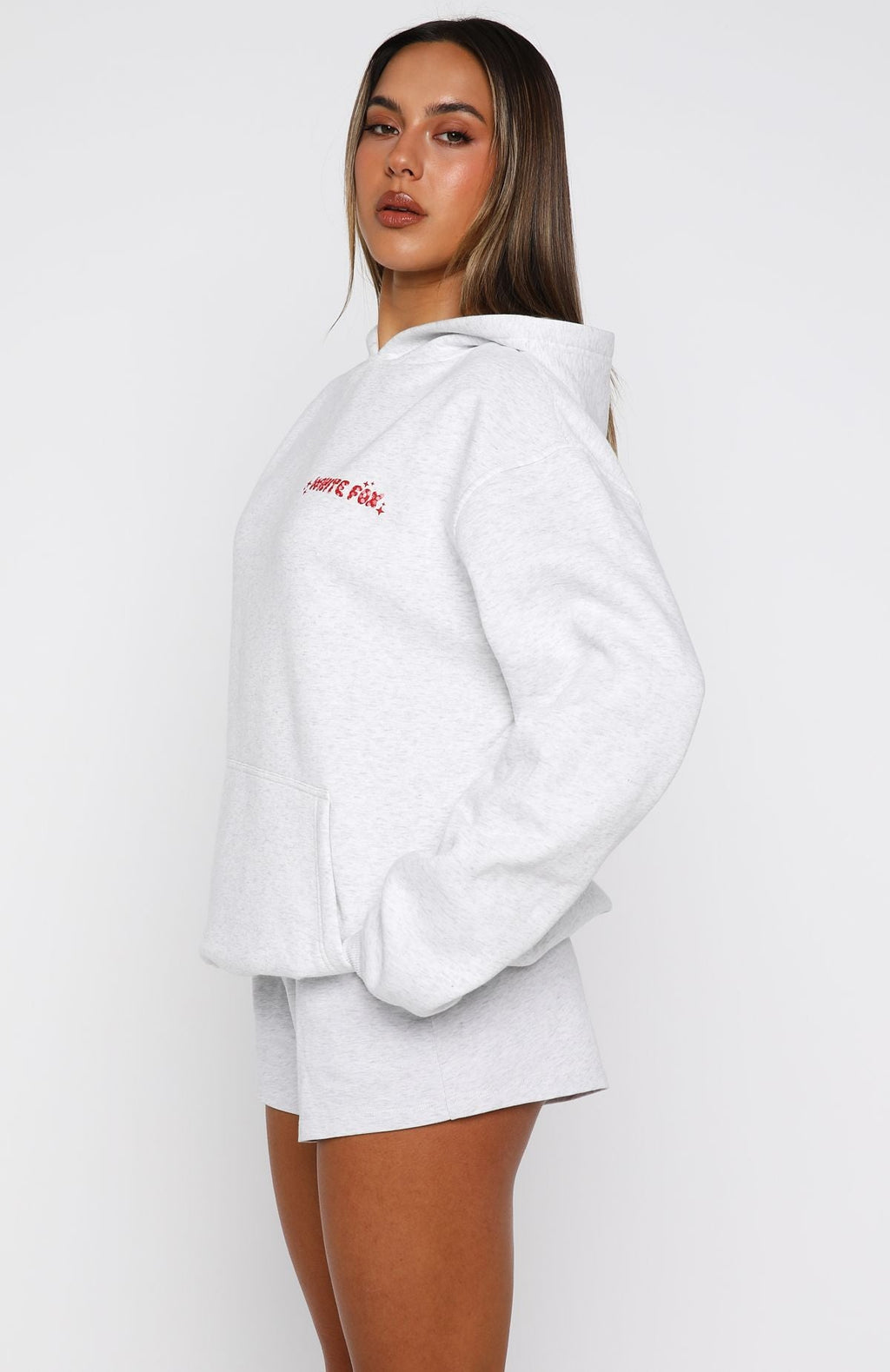 Christmas Feeling Oversized Grey Marle Hoodie