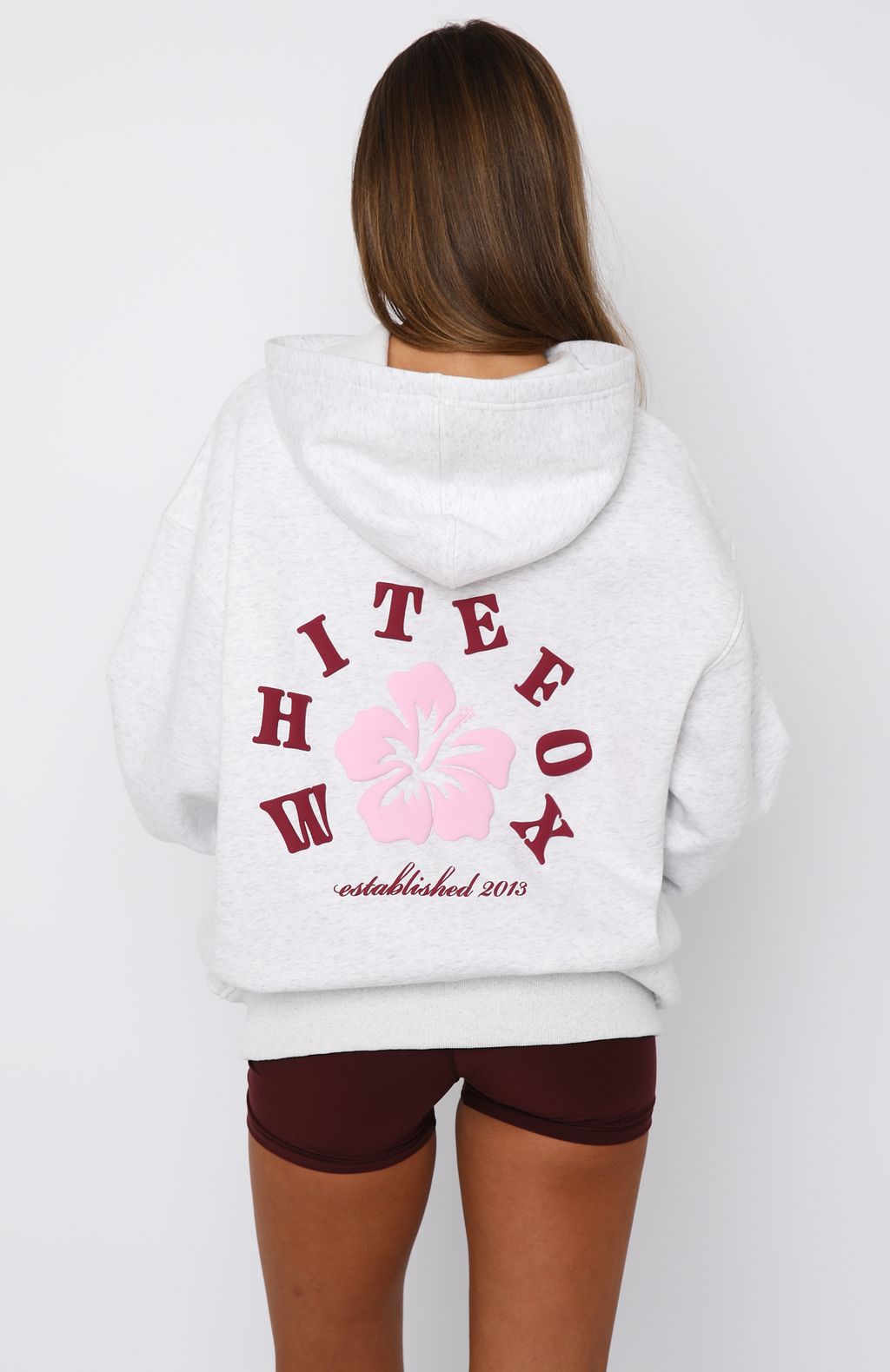 Keep Blooming Oversized Grey Marle Hoodie