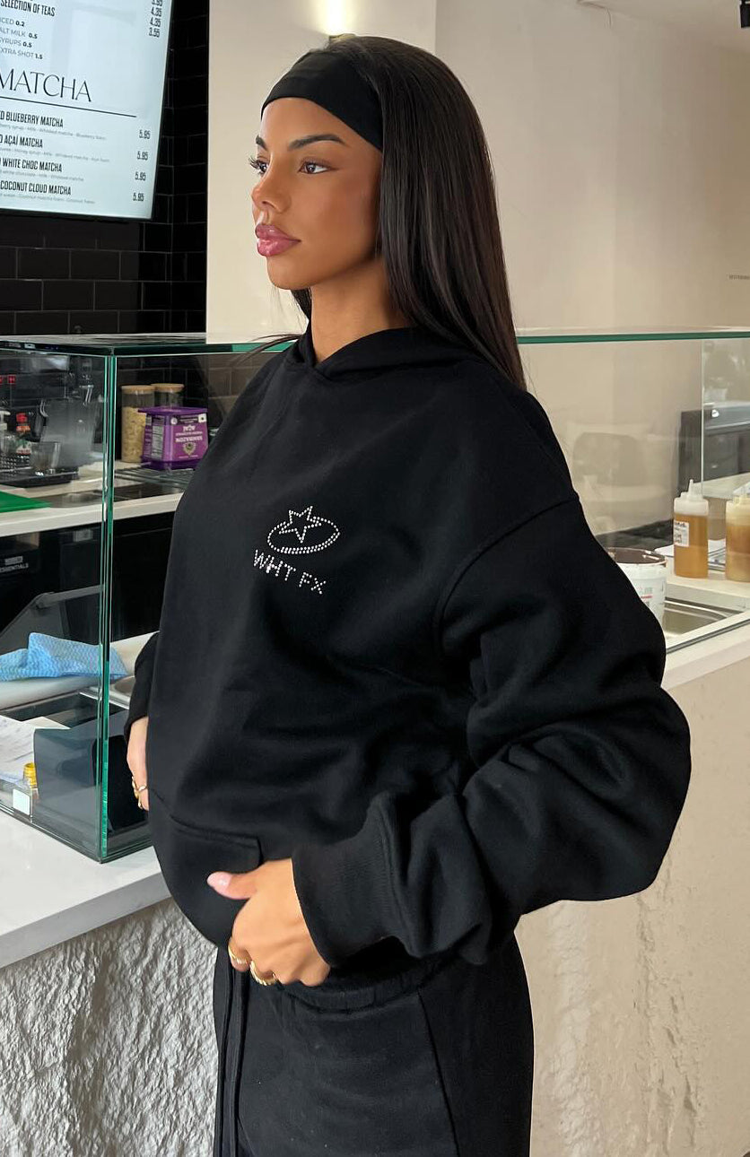 Always Shining Oversized Black Hoodie