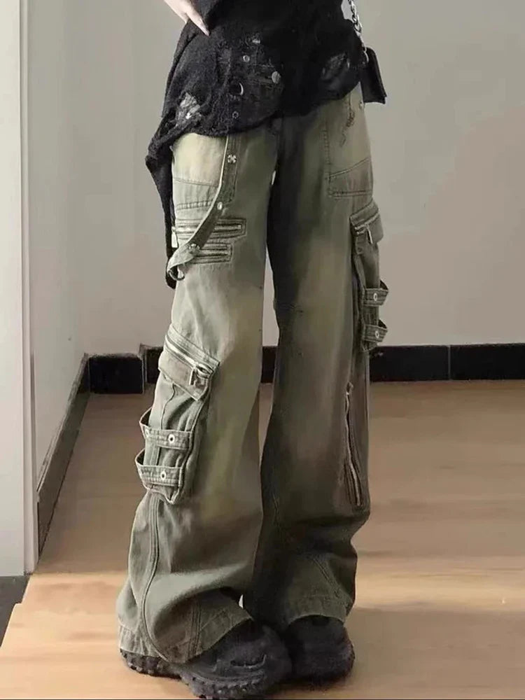 Cargo Wide Leg Retro Street Denim Jean
