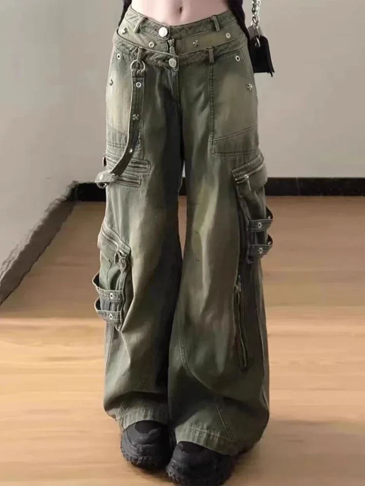Cargo Wide Leg Retro Street Denim Jean