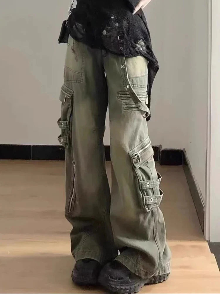 Cargo Wide Leg Retro Street Denim Jean