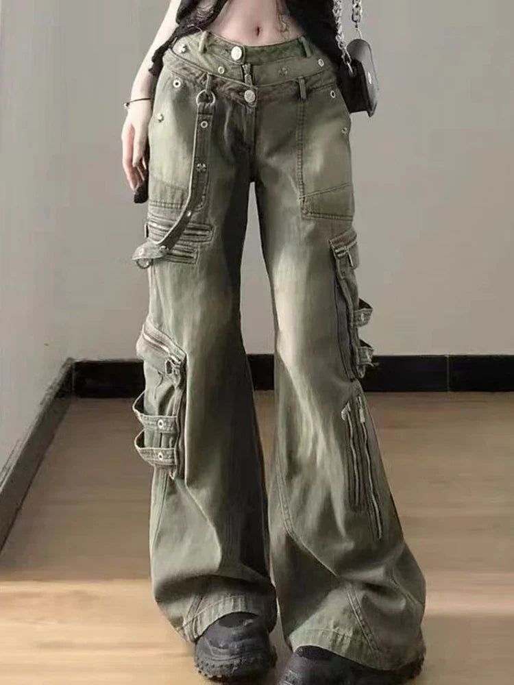 Cargo Wide Leg Retro Street Denim Jean