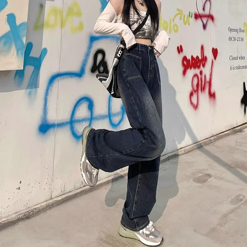 High Street Thin Straight Wide Leg Jean