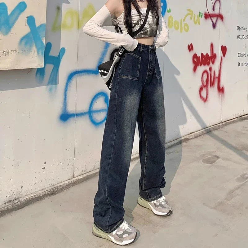 High Street Thin Straight Wide Leg Jean