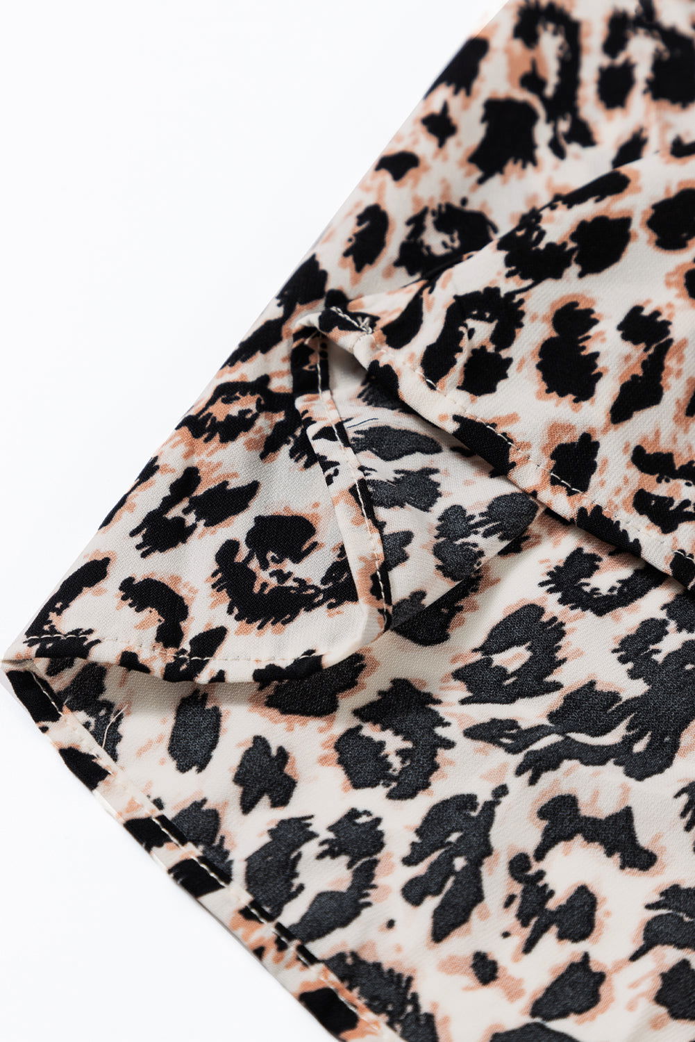 Apricot Leopard Tiered Wide Sleeve Maxi Dress