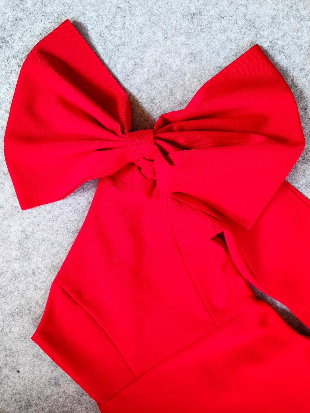 Red Asymmetrical Bandage Ruffle Split Party Dress